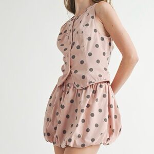 NWT MABLE Polka-Dot Vest & Skirt Set